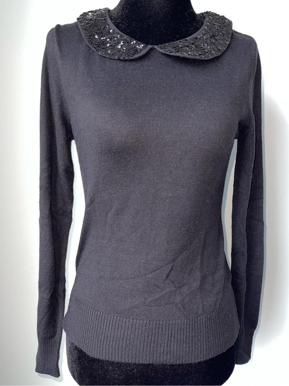 Sequin Peter Pan Collar Sweater